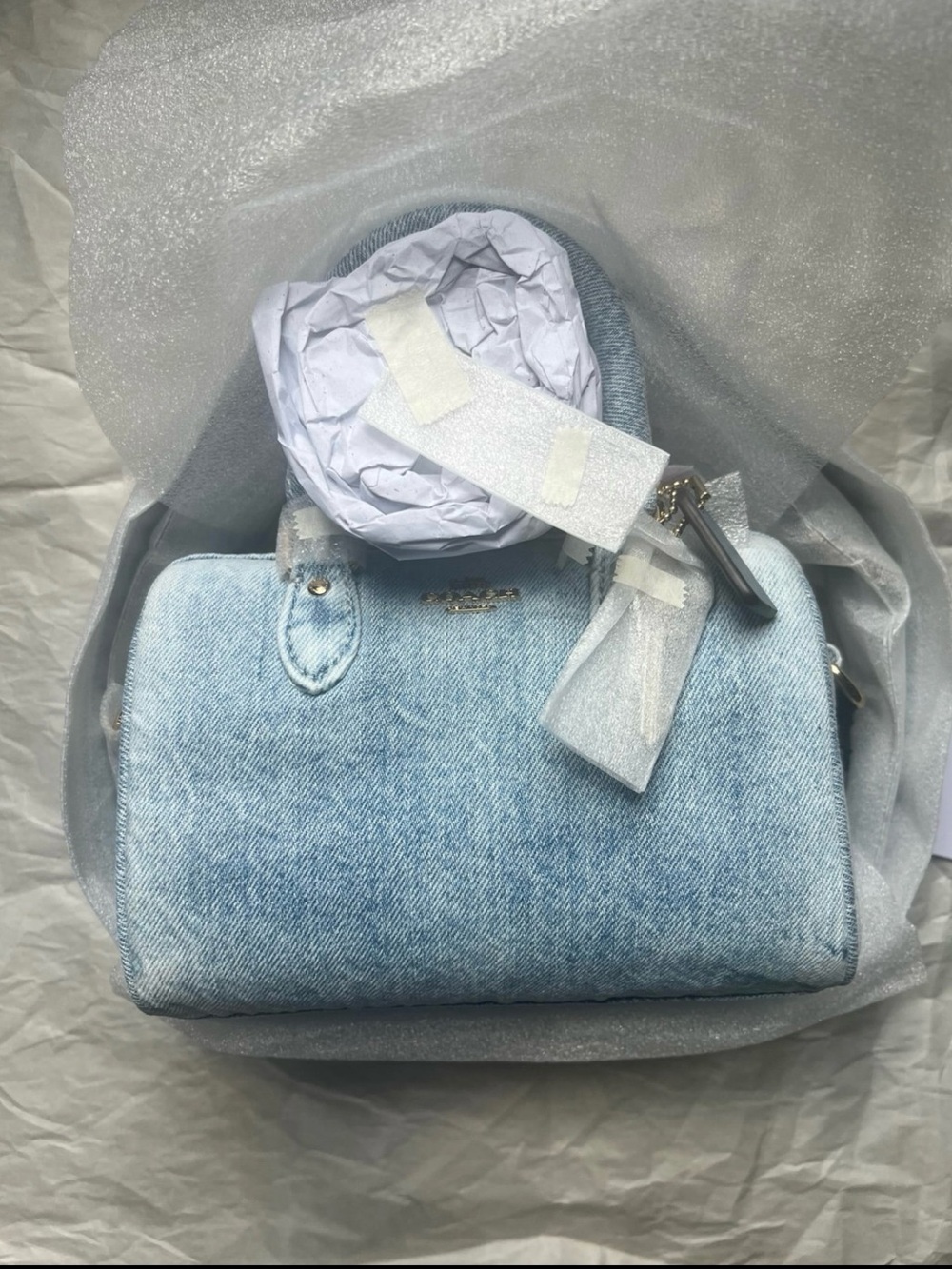 NWT COACH Mini Rowan Crossbody Bag Loved Denim